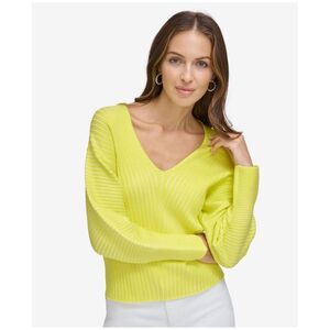 DKNY Womens Dolman Sleeve V Neck Pullover Sweater, NWT
